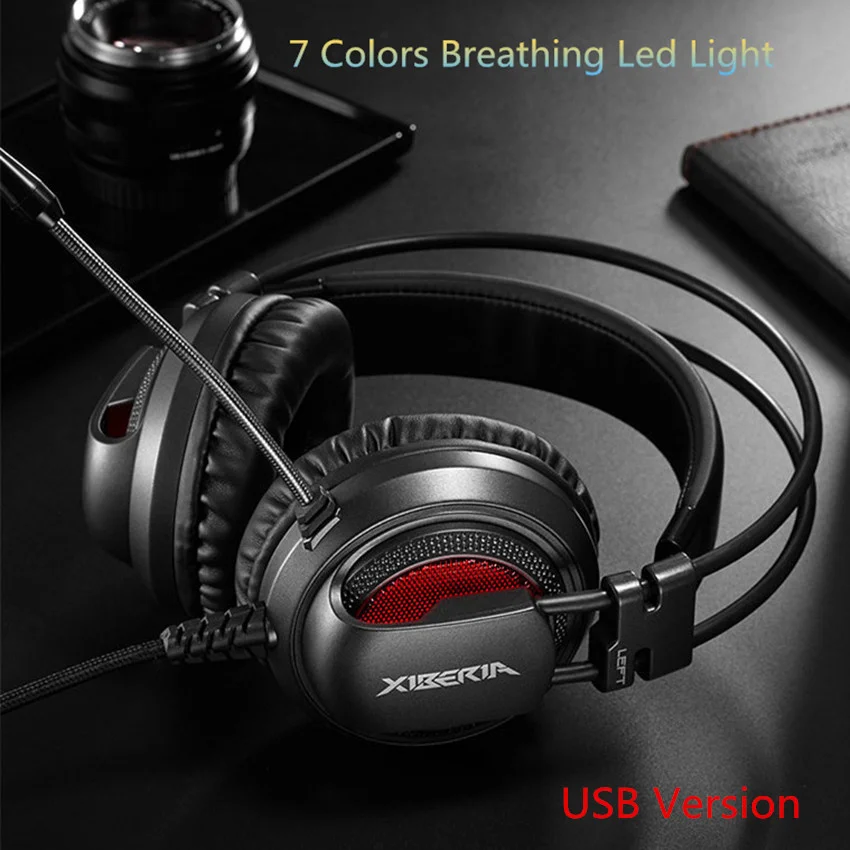 

V10 Best Gaming Headphones USB 7.1 Headset for PC Game Computer Bass Stereo Headsets Casque with Microphone LED Light