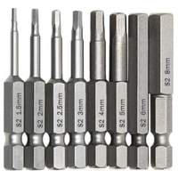 8pcs magnetic drill set screwdriver bits 1 5 mm 8 mm 14 inch hex shank s2 steel magnetic hexagon head bit screwdriver set