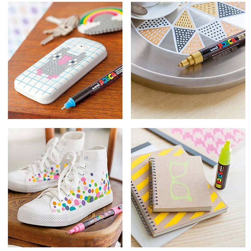 

21/24 Color UNI Mitsubishi PC-1M/3M/5M POSCA POP Poster Water-based Advertising Pen Marker 0.7-2.5MM Painting Graffiti