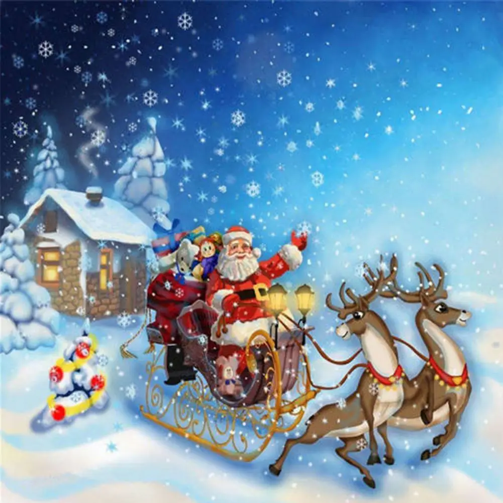 5D алмазная Картина Набор Рождественская елка и снеговик Полный Круглый дрель