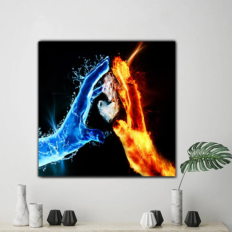 Великолепные плакаты в скандинавском современном стиле с эффектом водяного огня