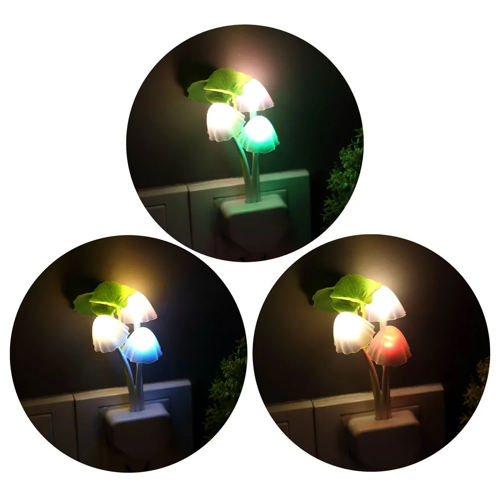 

1pc US Plug Electric Induction Dream Mushroom Fungus Lamp 3 LEDs Nightlight bulb home decor LED breathing Night lights cogumelo