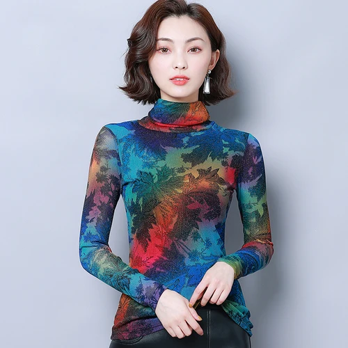 Осенне зимние новые стильные модные эластичные женские элегантные удобные тонкие приталенные рубашки с