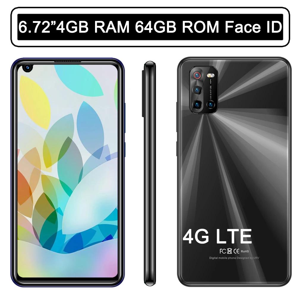 

8MP+13MP Z5s 6.72inch Face ID Mobile Phones 4G LTE Global Smartphone 4G RAM+64G ROM Front/Back Camera Android Celulares Unlocked