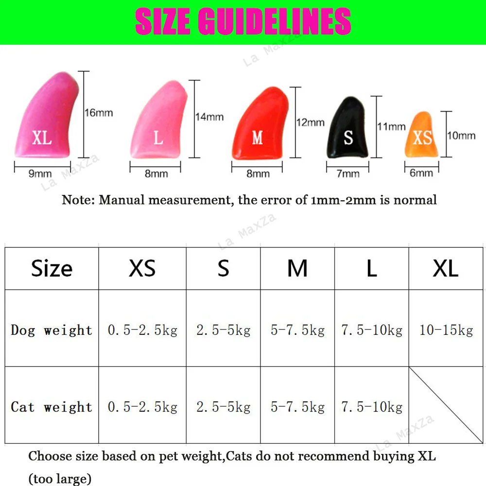 100 Pcs Nail For Cat Grooming Cover Paws Anti-Scratch Kitten Claw Caps Dog Soft Silicone Protect With 5 Adhesive Glue |
