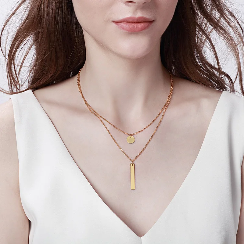 Vnox Бесплатная Персонализация алфавита буквы Круглый Шарм слоистых чокер для