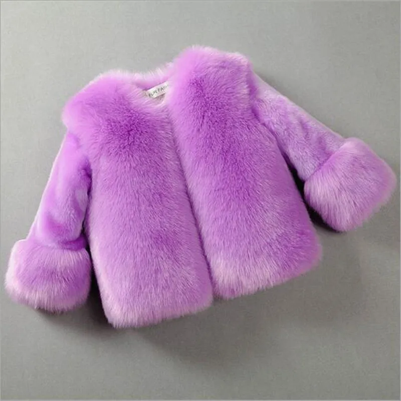 

Baby Autumn Winter Waistcoat Children's Faux Fox Fur Coat Girls Thicken Cotton Princess Luxury Kids Outerwear