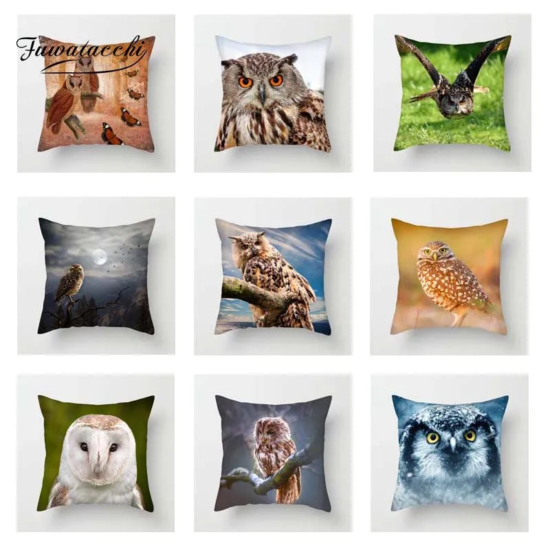 Чехол для подушек с изображением птиц дикая сова наволочка принтом дивана и