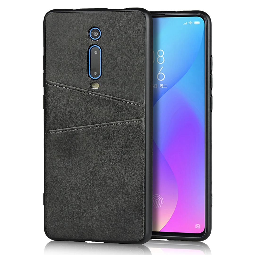 Black DongTao CK Из искусственной кожи держатель для карт бумажник чехол для Xiaomi mi 9 A2 8 Lite 6x Cc9 Cc9e 9t Xio mi Red mi 6 6a K20 Note 7 Pro силиконовая рама - Цвет: Black DongTao CK