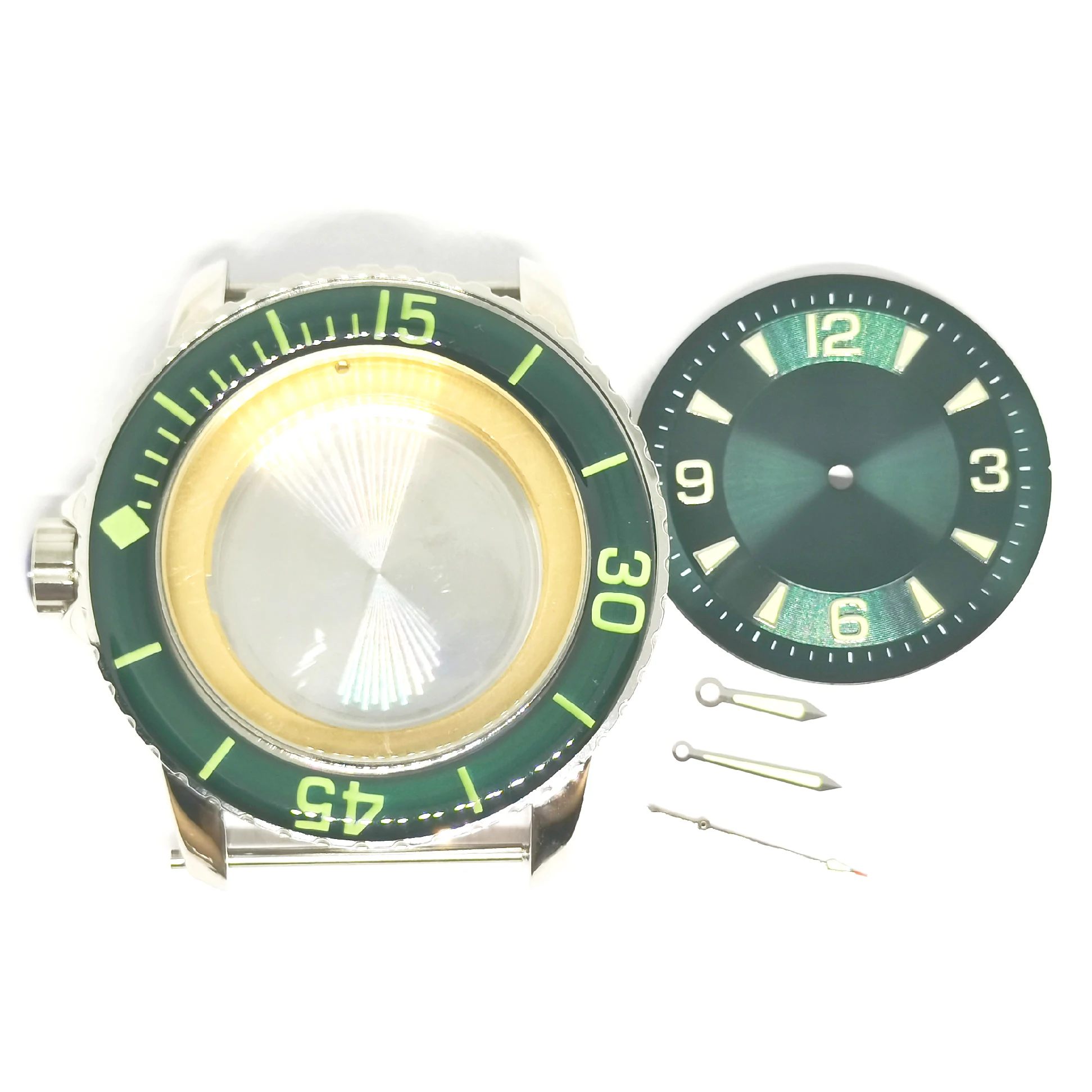 

New 45MM Watch Part 316 Stainless Steel Case Add Luminous Dial And Hands Fit ETA 2836/2824 ST2130 Miyota 8215 Automatic Movement