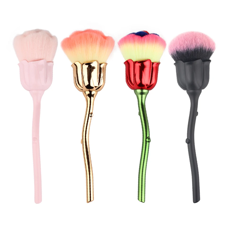 

NEWCOME 1PC Rose Flower Brush Nail Art Clean Brushes Super Soft Foundation Powder Brush Makeup Tool