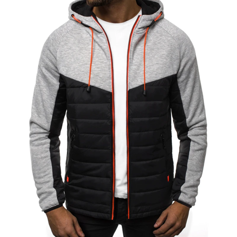 Men's Jacket Hoody Zipper Coat Waterproof Outwear Male Warm Cotton Overcoat Windbreaker Thicken Jacket Man Clothing Winter