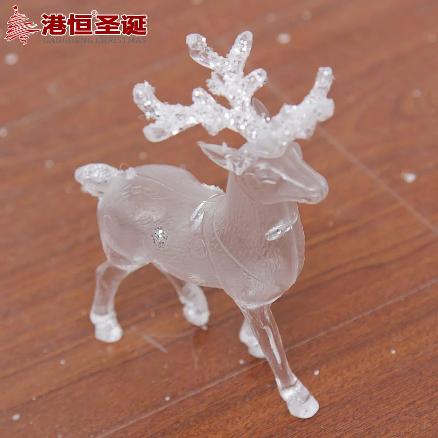 Рождественский 14x12 см белый прозрачный акриловый лось Рождественская елка