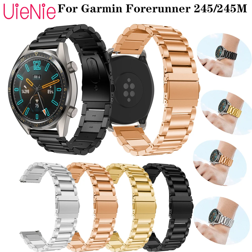 

Ремешок металлический из нержавеющей стали для Garmin Forerunner, браслет для Garmin vivoactive3 music, 20 мм, 245/245 м, 645