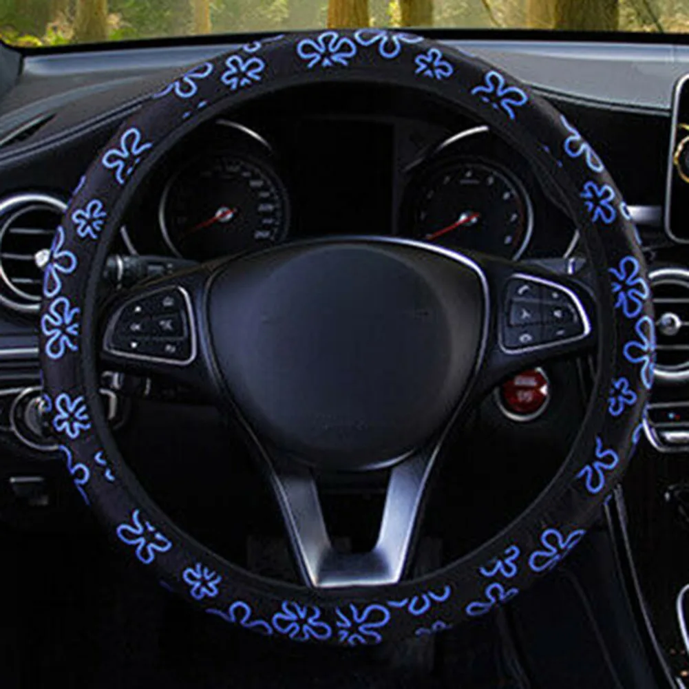 

Add a Touch of Sophistication to Your Auto Car with the 15''/38cm Flower Floral Steering Wheel Cover Universal