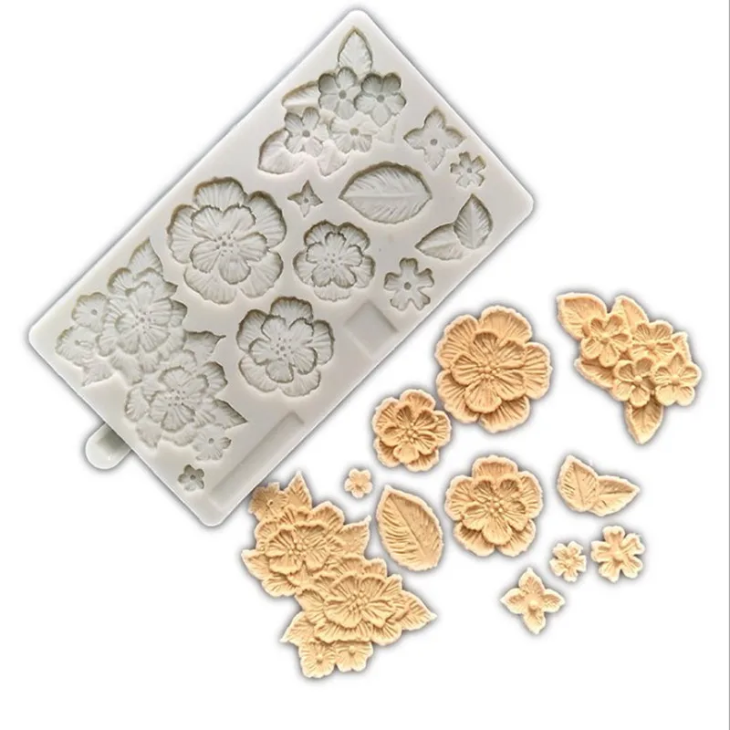 Рельефные сочетание цветов и листьев Ароматизированная свеча силиконовая смола