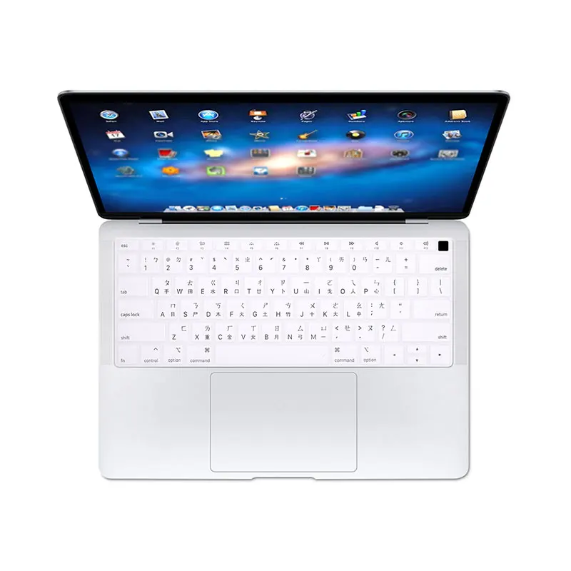 HRH Тайваньская Китайская силиконовая русская клавиатура, кожный чехол для MacBook Air 1", новинка, A1932, с сенсорным ID, отпечатком пальца