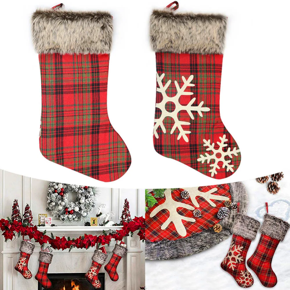 Рождественские носки чулки Подарочный мешок для конфет рождественские милые