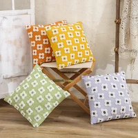 inyahome flora cushion cover embroidery yellow flowers home decor pillowcase for sofa chair bed car cojines decorativos