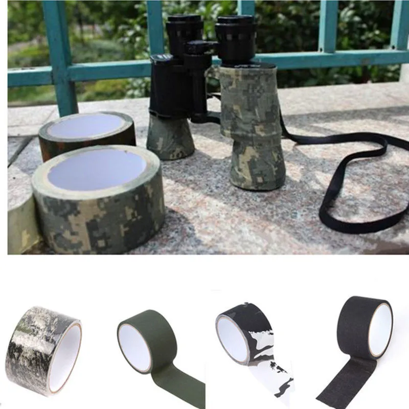 Military Hunting Camouflage Tape High Viscosity Hot-melt waterproof Cotton Cloth Army Fan Birds Watching camouflage tape 5m/10m |