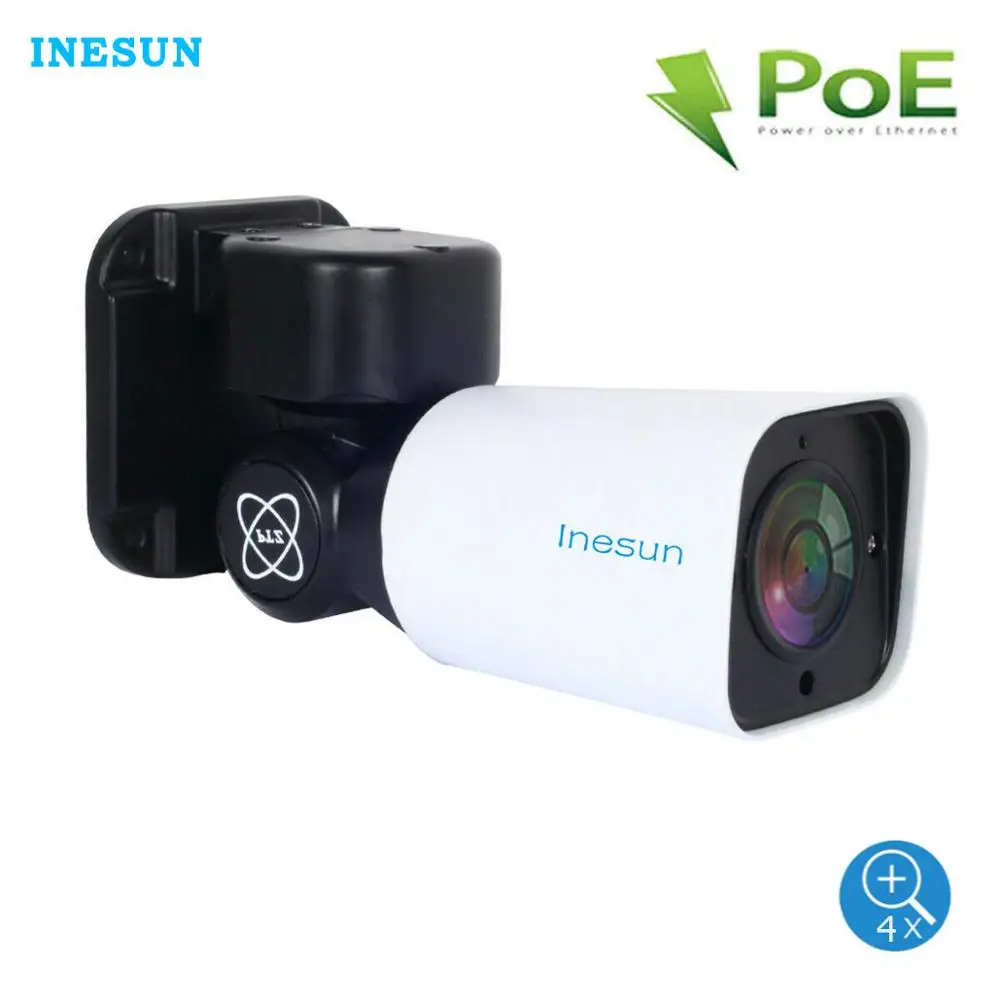Inesun мини наружная PoE PTZ IP камера безопасности 2MP HD 1080P 4X оптическая зум IP66