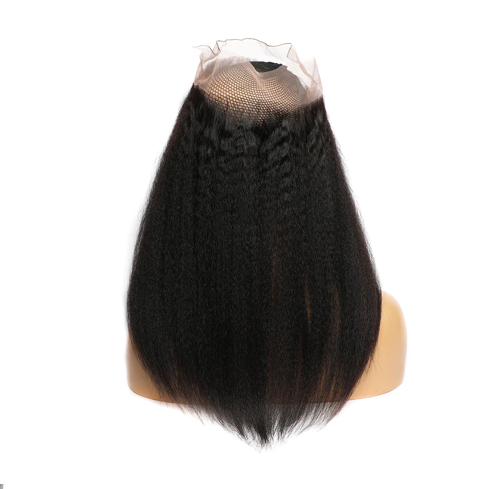 

360 Lace Frontal Kinky Straight Human Hair Frontal Closure VIPBeauty Italy Yaki Human Hair 360 Lace Frontal Closure for Women