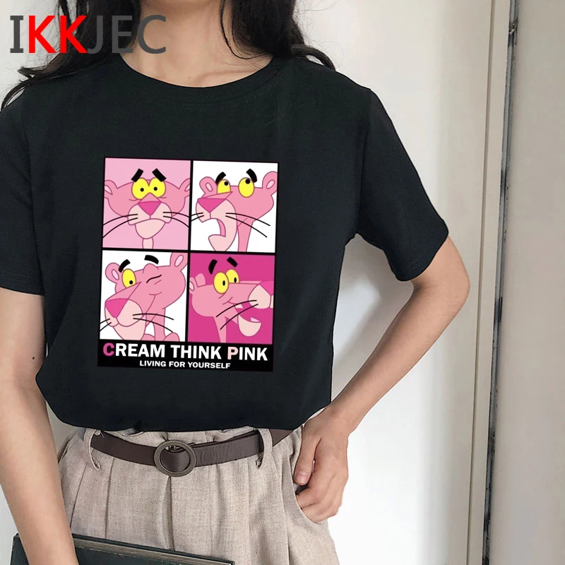 Женская футболка в стиле Харадзюку с изображением розовой Пантеры|Футболки| |