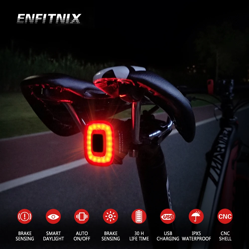 

ENFITNIX CubeliteII 2 Bicycle Tail Lights Intelligent Sensor Brake Light Xlite100 Cubelite II Road Bike MTB Rear Taillights
