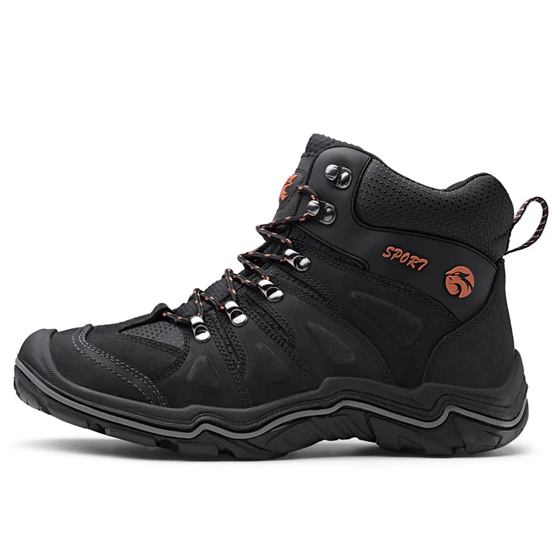 01-black Новинка, мужские походные ботинки, водонепроницаемые горные треккинговые ботинки, дышащие походные ботинки, кожаные уличные спортивные кроссовки, охотничья обувь - Цвет: 01-black