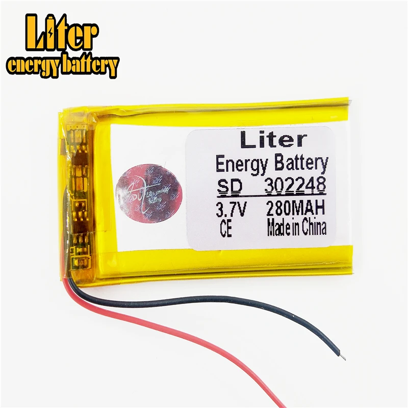 

lithium ion battery 3.7v 302248 280mAh rechargeable battery mp3 mp4 mp5,gps