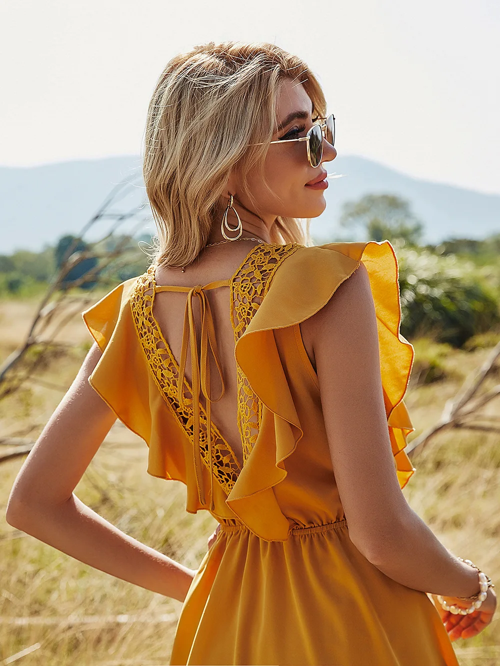 

Summer Dress Women's Clothing Solid Color Stitching High Waist Dress for Women 2021 Spring New A- line Skirt Women Clothing