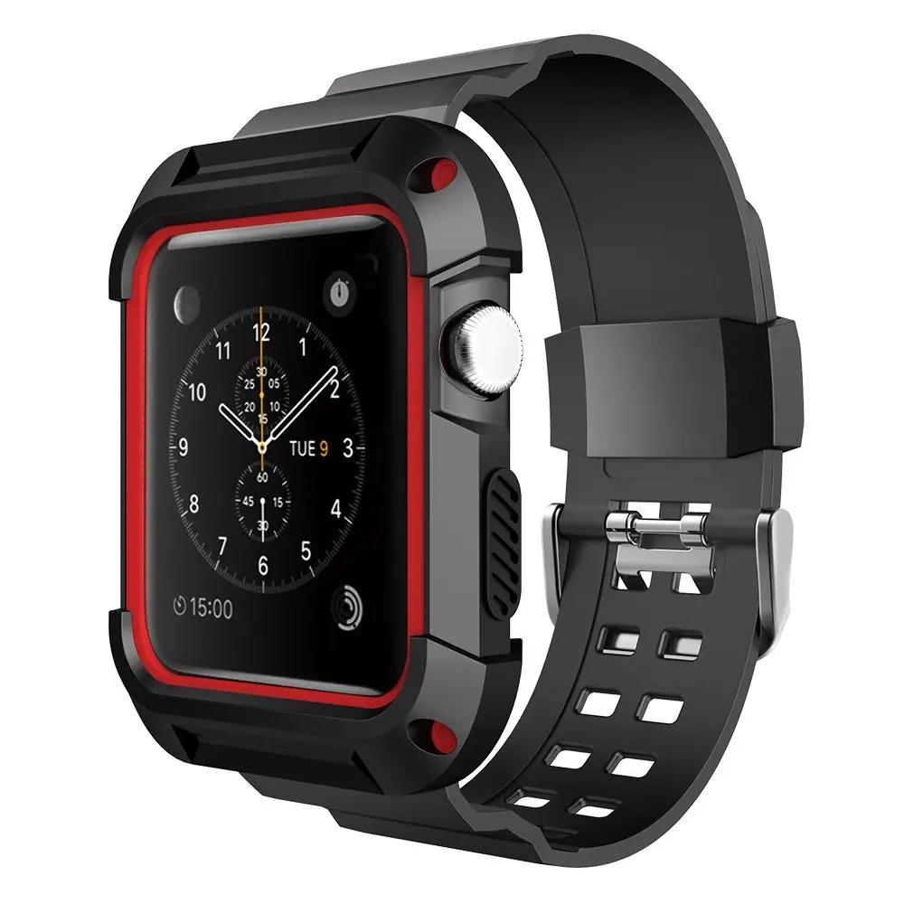 Противоударный прочный защитный ремешок для Apple Watch Band 42 мм 38 мягкий из ТПУ iWatch Series