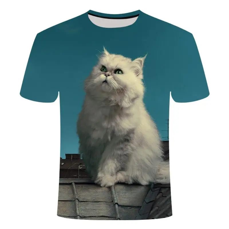 

Nieuwe Cool T-shirt Mannen/Vrouwen 3d T-shirt Print twee kat Korte Mouw Zomer Tops Tees t-shirt Mannelijke Asian sizes s-6XL