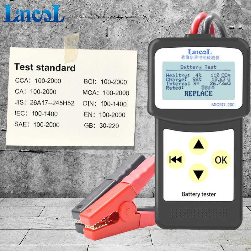 Professional diagnostic tool Lancol Micro 200 Car Battery Tester Vehicle Analyzer 12v cca battery system tester USB for Printing |