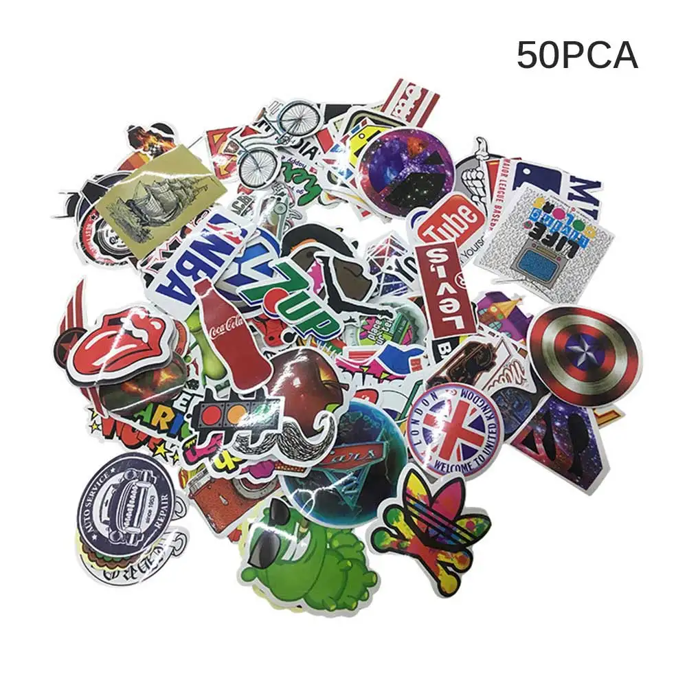 

50 шт., наклейки для ноутбука, мотоцикла, скейтборда, компьютера