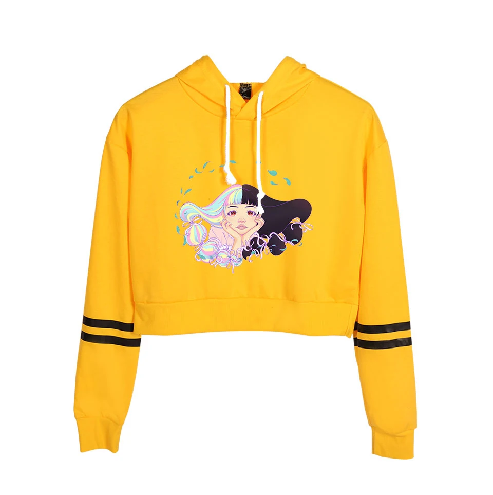 

Женская толстовка с капюшоном Melanie Martinez, укороченная Толстовка с длинным рукавом, пуловер в стиле Харадзюку