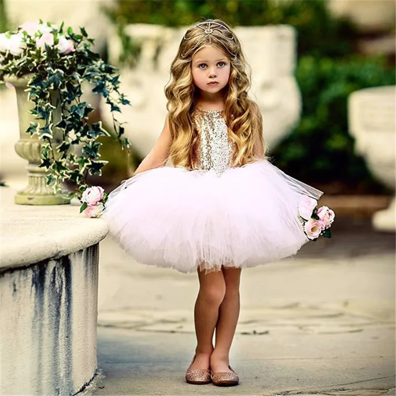 Pageant Kids Baby Girl Princess Dress Tutu Tulle Back Hollow Out Party Pink Red Ball Gown Formal Dresses Outfits | Детская одежда и