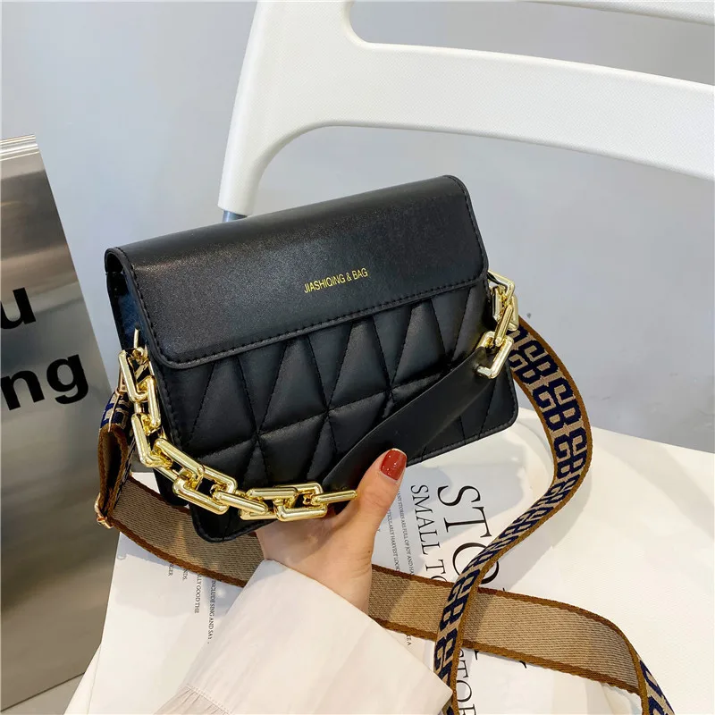 

Fashion Western-Style Handbags 2021 Simple Shoulder Bag Texture Line Embroidery Thread Diagonally Small Square Crossbody Bag
