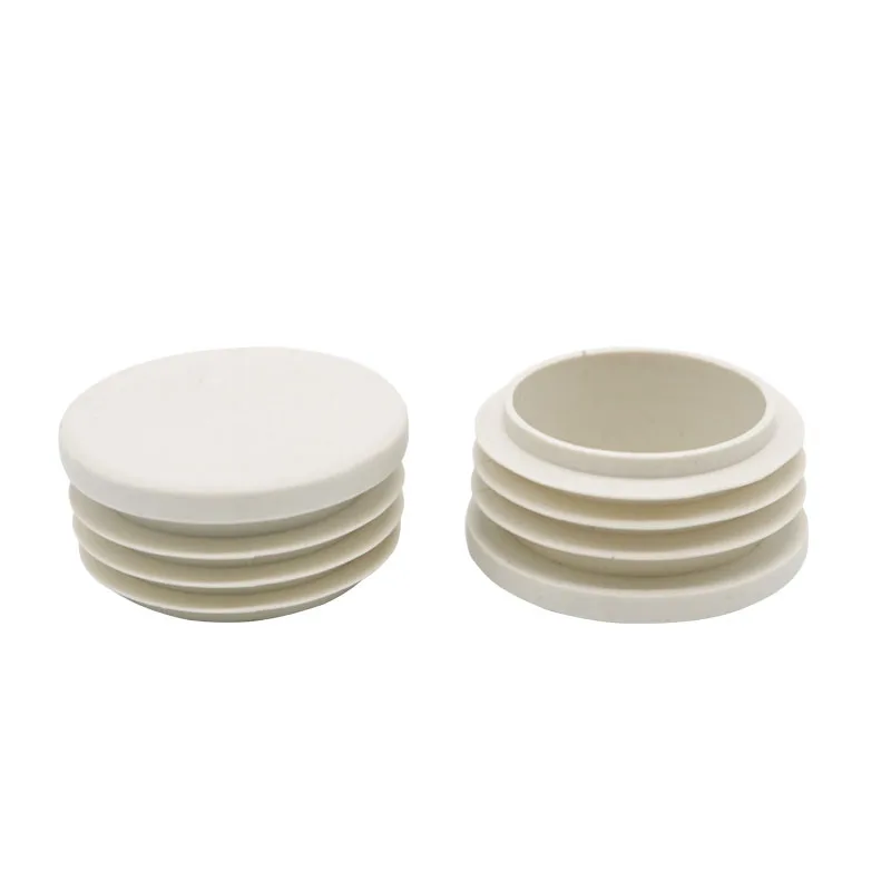 

100pcs/lot White Plastic Blanking End Caps Round Pipe Tube Cap Insert Plugs Bung For Furniture Tables Chairs Protector