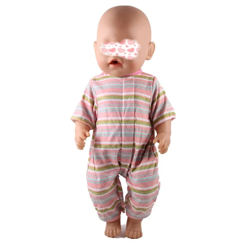 jumpsuit 7 Кукольные Костюмы Одежда для кукол подходит для 43 см детская кукла розовый медведь боди с сердечком для 17 дюймов кукла лучший подарок для девочки - Цвет: jumpsuit 7