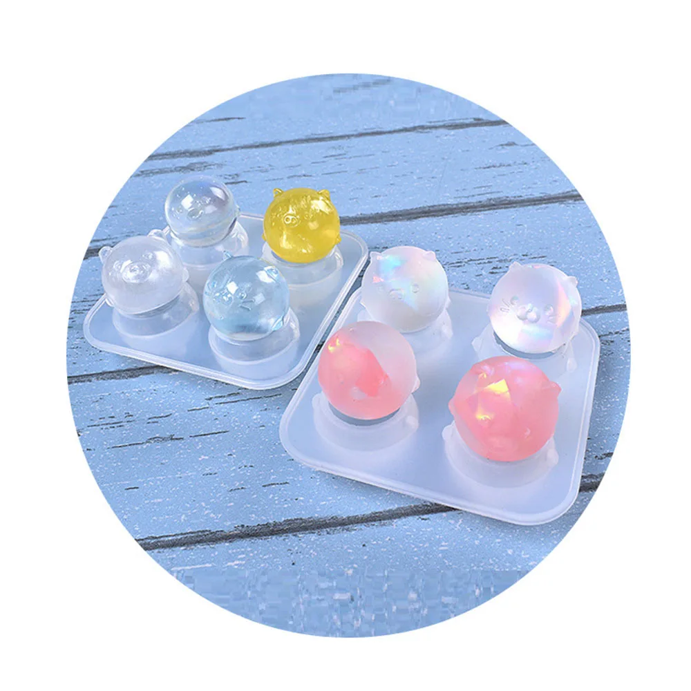 

Diy Crystal Epoxy Resin Mold Four Small Animal Mold Piglet Chicken Ornaments Doll Silicone Mold For Resin
