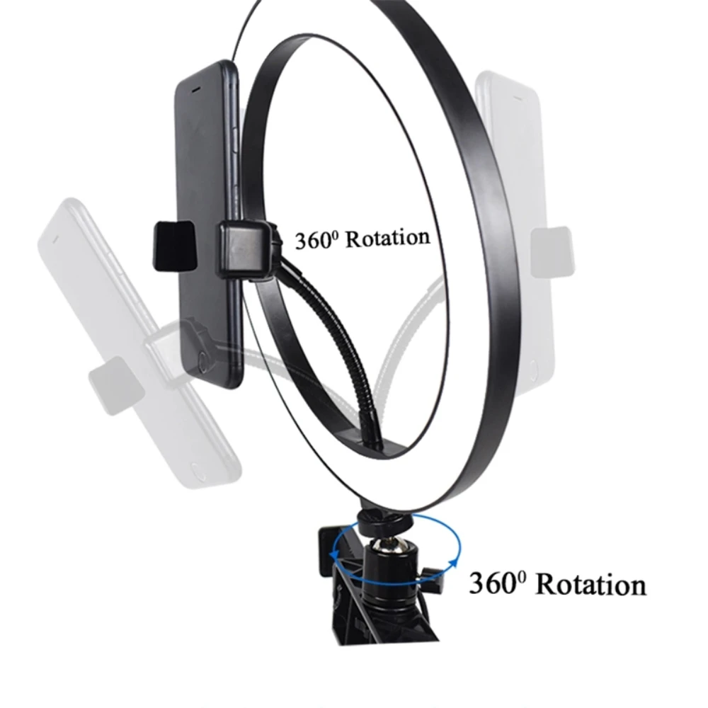 Профессиональный живой СТРИМ селфи кольцевой светильник с 3 держателями для