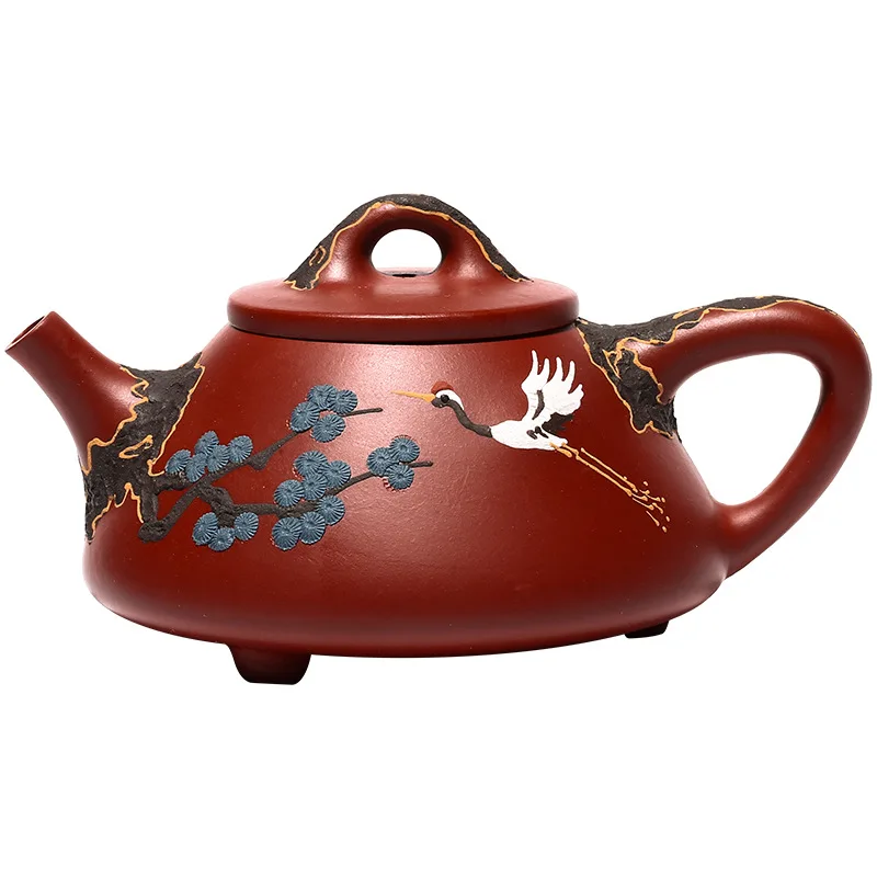

Songheyannianzi yeshipiao purple clay teapot pure handmade famous original mine Dahongpao Yixing hand painted teapot