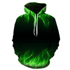 Толстовка мужская с 3D-принтом пламени, Повседневная модная уличная кофта оверсайз в стиле хип-хоп, свитшот с капюшоном, весна-осень