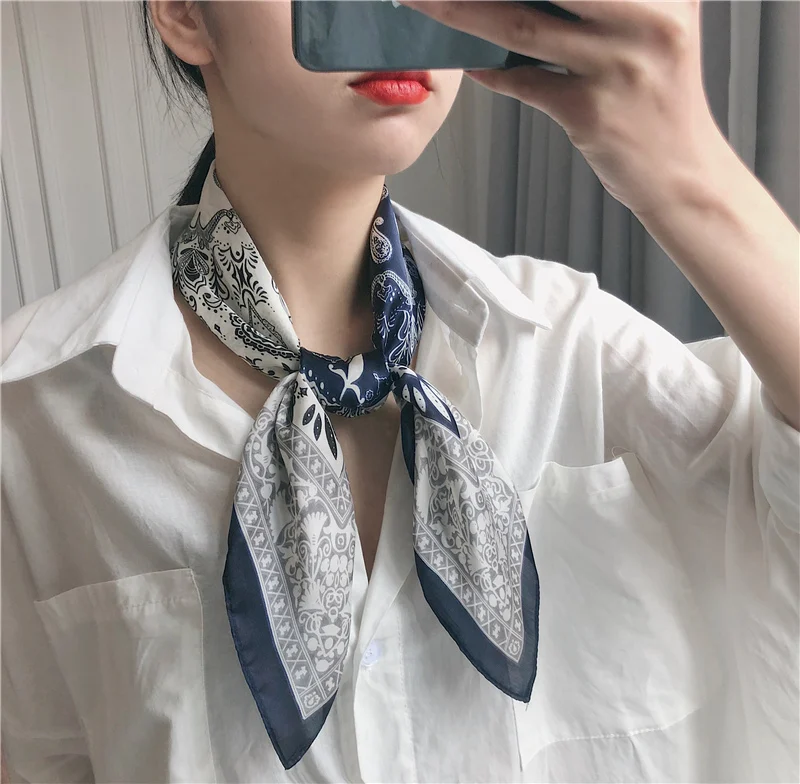 

Women's scarves European and American retro cashew flower headscarf small square scarf versatile headband scarf for women