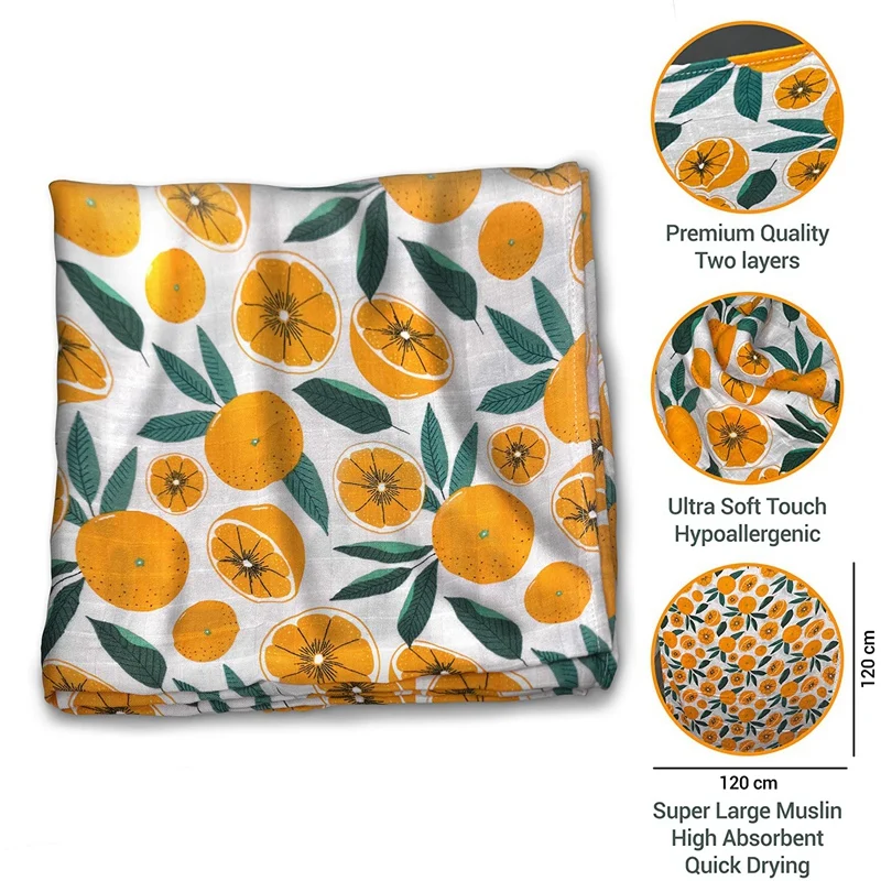 

Muslin Baby Blanket Large Muslin Swaddle Blanket Newborn Essentials Unisex Soft Bamboo Cotton Muslin Cloths 47X47 Inch