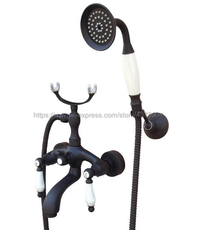 Масло втирают Бронзовый Смеситель для ванной комнаты кран настенный ручной