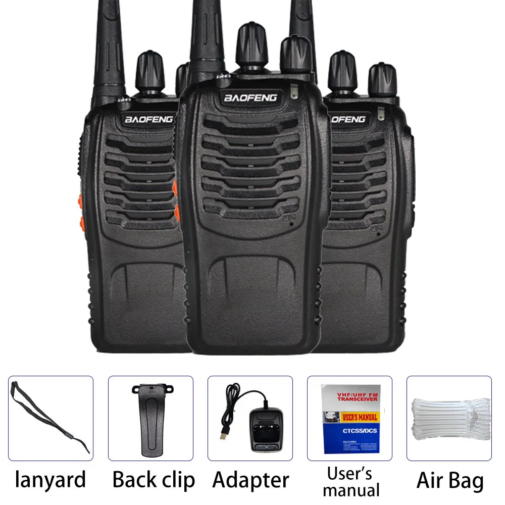 Without Box 3 шт. Baofeng 888 S двухканальные рации 6 км CB Ham Радио BF-888S 5 Вт двухстороннее автомобиля FM трансивер bf888s игрушка переговорные Comunicador - Цвет: Without Box