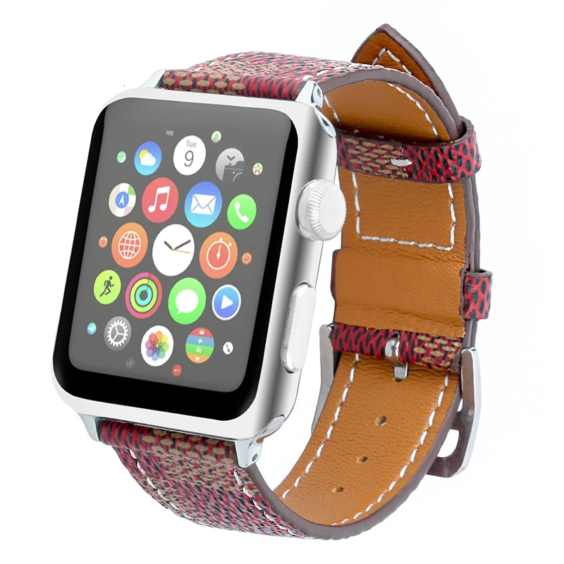 Ремешок из натуральной кожи петлевой для Apple Watch 44 мм 42 мм iwatch 22 мм ремешок для часов 38 мм Женский браслет с разъемом адаптера