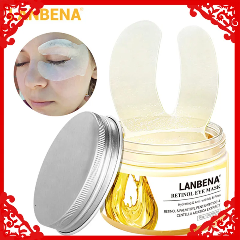 LANBENA ретинол маска для глаз повязка на глаза уменьшает темные круги нестареющий против отечности подтягивающий укрепляющий крем-сыворотка для глаз уход за кожей 50 шт